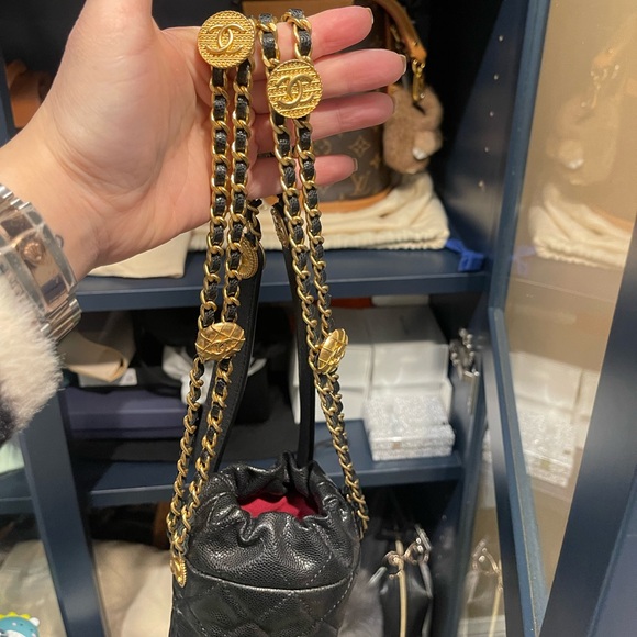 Authentic Chanel Micro medallion drawstring caviar bucket bag - Picture 9 of 13